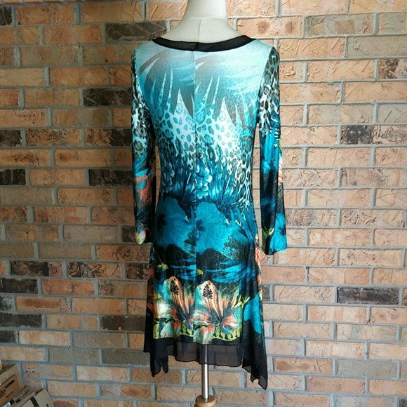 From The Heart Tropical Leopard Print Tunic Dress. c - Picture 6 of 10